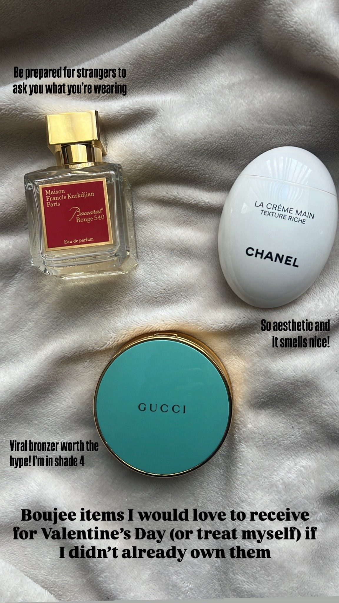 Boujee items I love and would Love to receive for Valentine’s Day if I didn’t already own them, the Chanel crème man texture riche version is great in the Winter  months, Valentine’s Day gift idea, Nordstrom beauty @nordstrom #LaidbackLuxeLife

Hey Beautiful! Feel free to comment on this post if you have any questions! 🫶🏽

Follow me for more fashion finds, beauty faves, lifestyle, home decor, sales and more! So glad you’re here!! XO, Karma#LTKValentine

#LTKBeauty #LTKgrwm