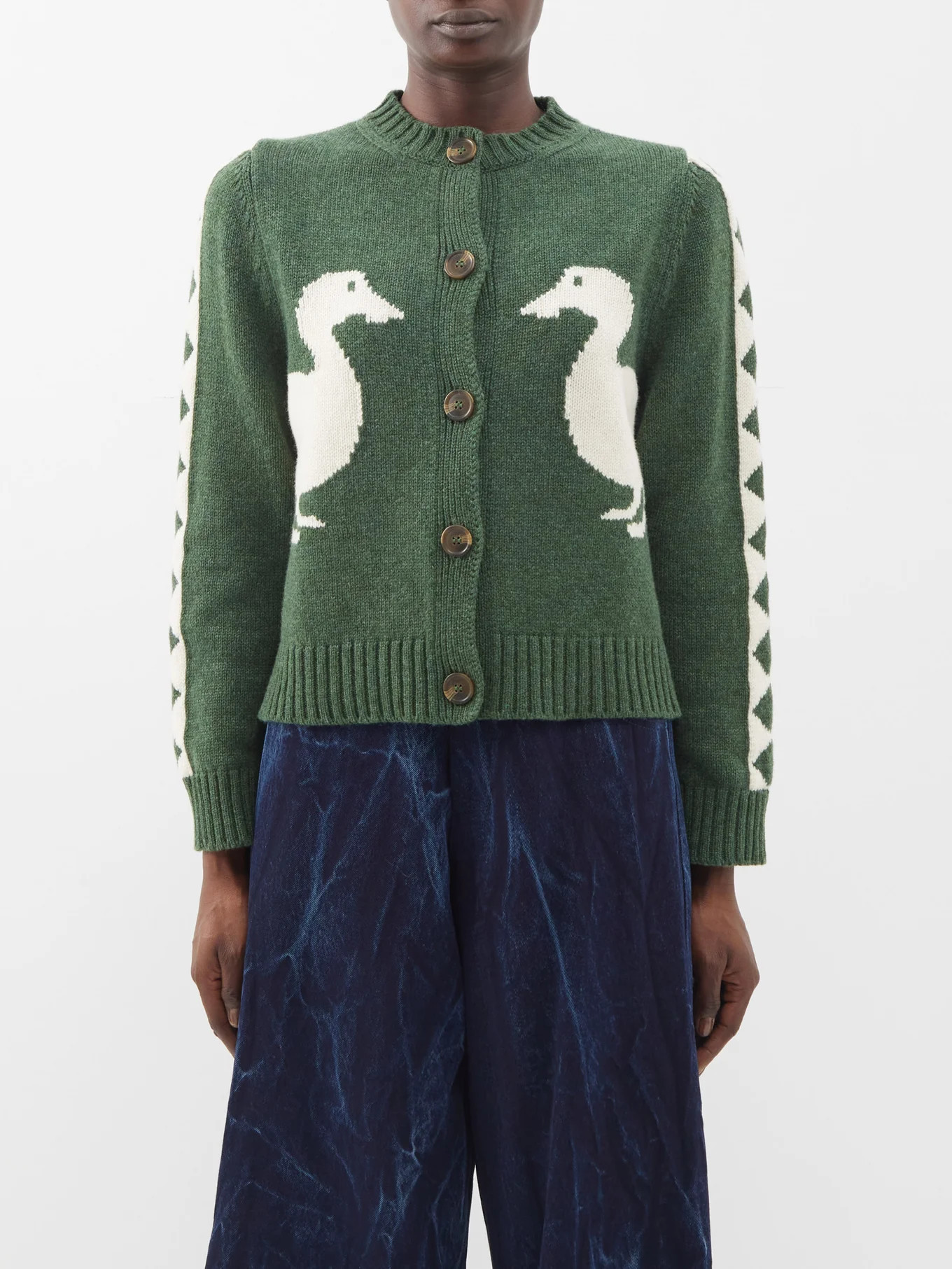 Jasper duck-intarsia lambswool cardigan | Matches (UK)