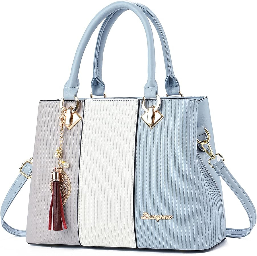 Purses and Handbags for Women Leather Tote Shoulder Bag Medium Satchel Purse Top Handle Bags for ... | Amazon (US)