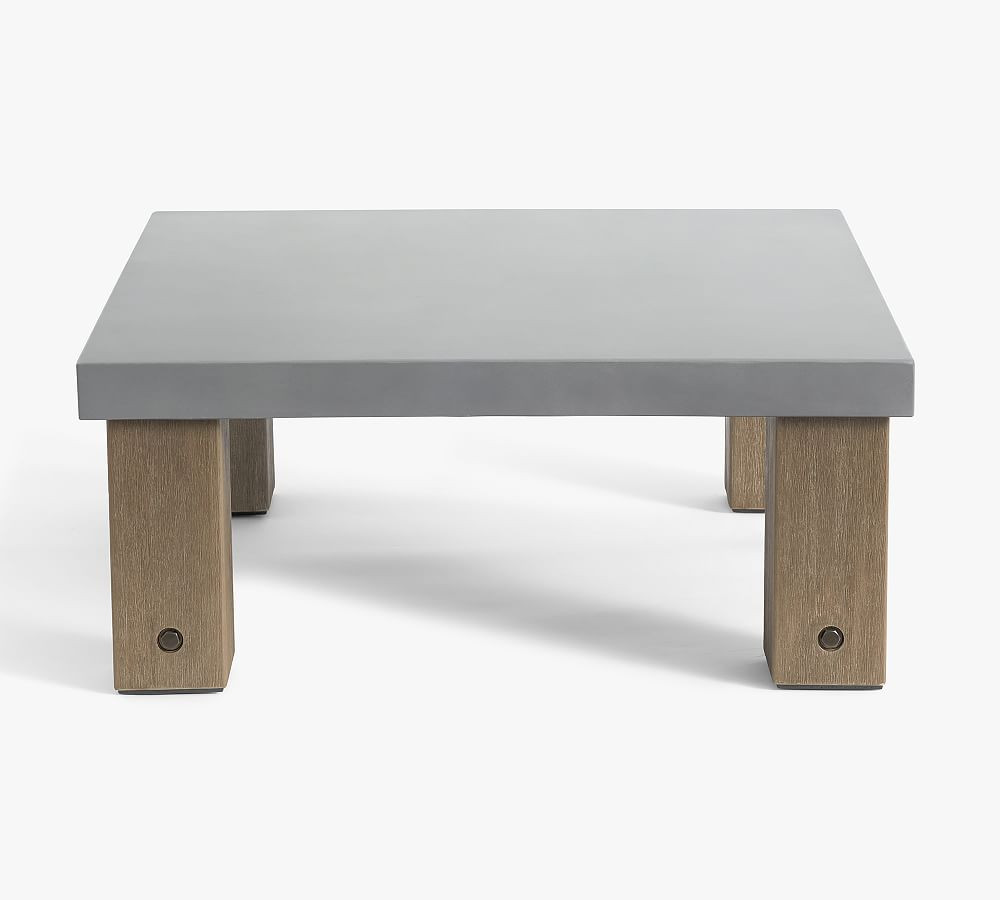 Abbott Concrete & Acacia Square Outdoor Coffee Table | Pottery Barn (US)