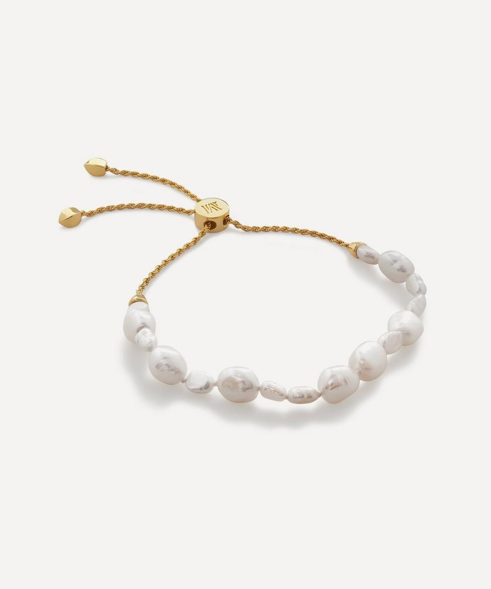 Monica Vinader 18ct Gold-Plated Vermeil Silver Nura Pearl Bracelet Luxury Gift | Liberty London (UK)