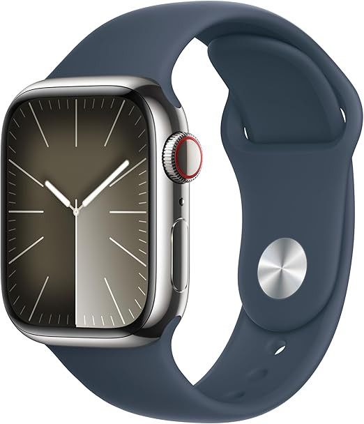 Apple Watch Series 9 [GPS + Cellular 41mm] Smartwatch with Silver Stainless Steel Case with Storm... | Amazon (US)