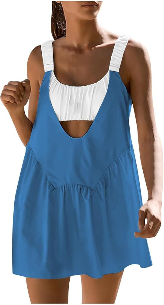 Tennis Dress Built-in Bra Workout Dress Athletic Dress Summer Dupes Dress Trendy 2024 | Amazon (US)