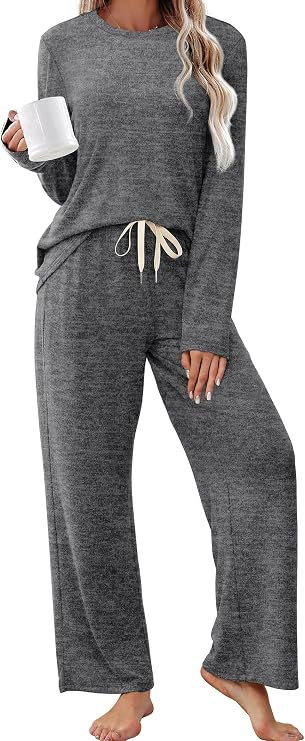 SAMPEEL Pajamas for Women Set Comfy Lounge Sets Two Piece Long Sleeve Cute Pjs Soft Sleepwear Win... | Amazon (US)