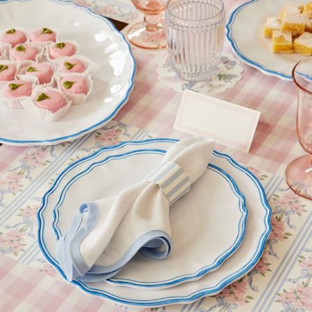Prettiest melamine plates 💗 scalloped dinnerware blue and white plates tabletop outdoor dining summer entertaining 

#LTKFindsUnder50 #LTKSaleAlert #LTKHome