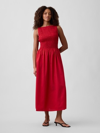 Smocked Boatneck Maxi Dress | Gap Factory