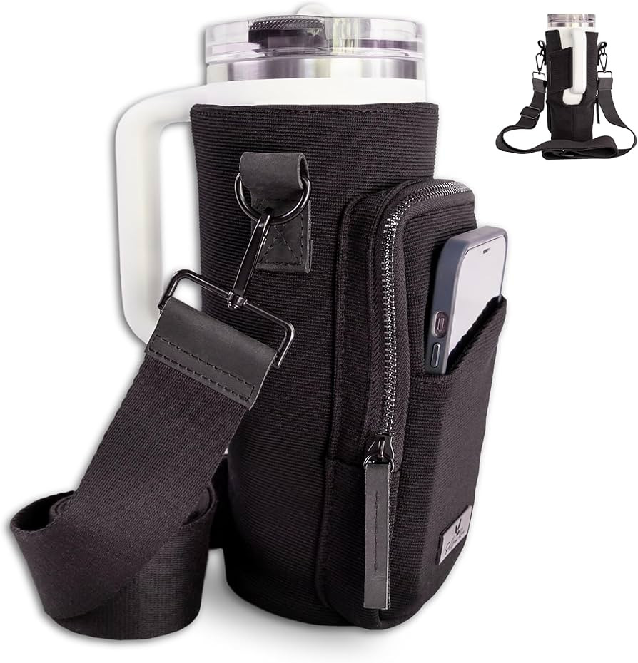 Water Bottle Sling Bag Crossbody Water Bottle Holder with Strap & Phone Pocket Insulated Carrier ... | Amazon (US)