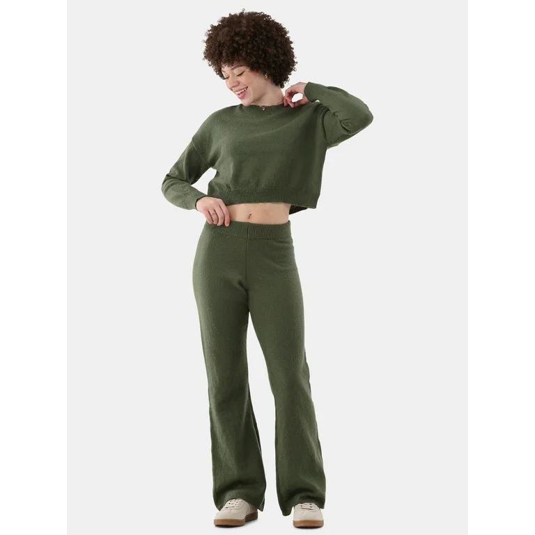 No Boundaries Crewneck Sweater and Pants Set, 2-Piece, Women's and Women's Plus | Walmart (US)