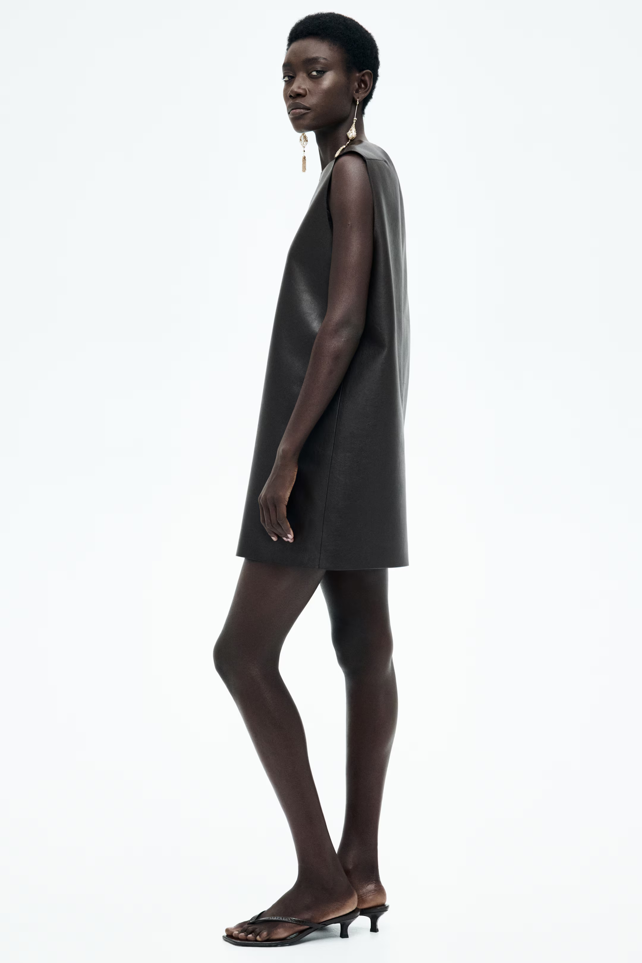 Braided-Detail Coated Dress - Dark brown - Ladies | H&M US | H&M (US + CA)