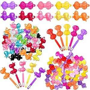 72 Pieces Self Hinge Hair Barrettes for Girls Plastic Hair Barrettes 80s 90s Hair Clip Pins Carto... | Amazon (US)