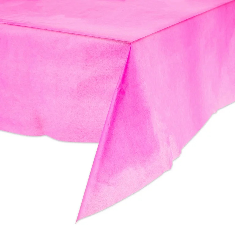 Rectangular 54" x 108" Neon Pink Plastic Table Cover, by Way To Celebrate | Walmart (US)