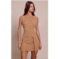 Brown Cord Belt Detail Bodycon Dress | PrettyLittleThing US