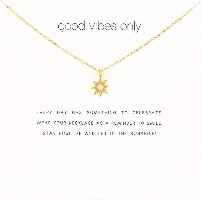 Fashion Sun Necklace Clavicle Chain Sunlight Sunshine Pendant Necklace With Message Card Friendsh... | Amazon (US)