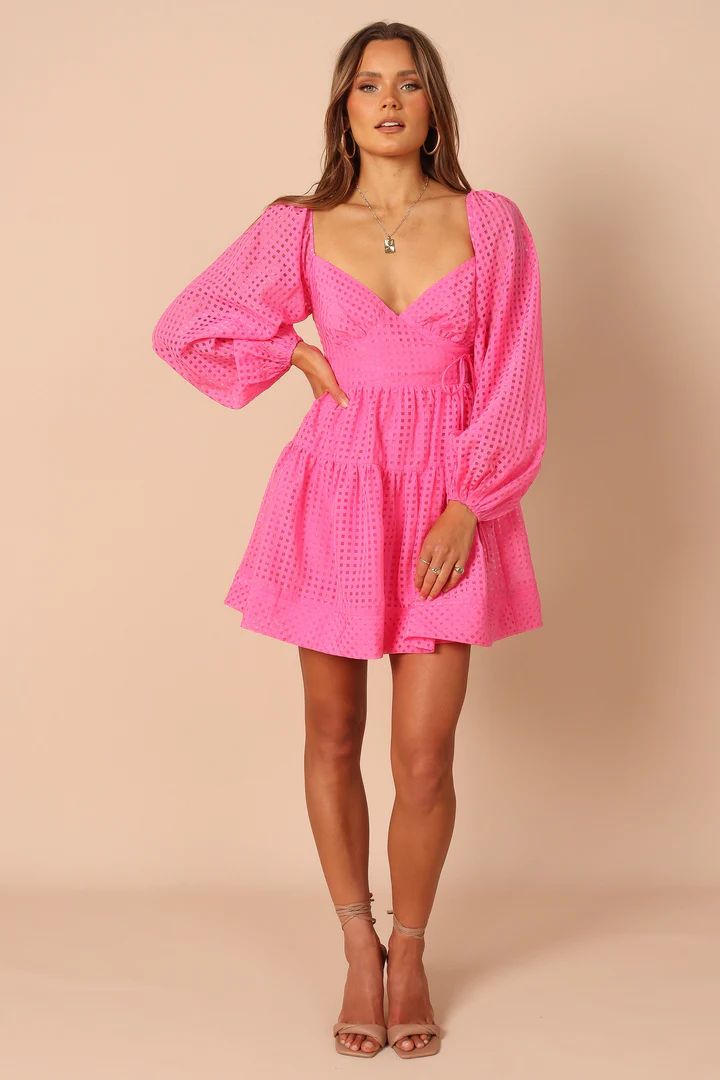 Augusta Long Sleeve Mini Dress - Magenta | Petal & Pup (US)