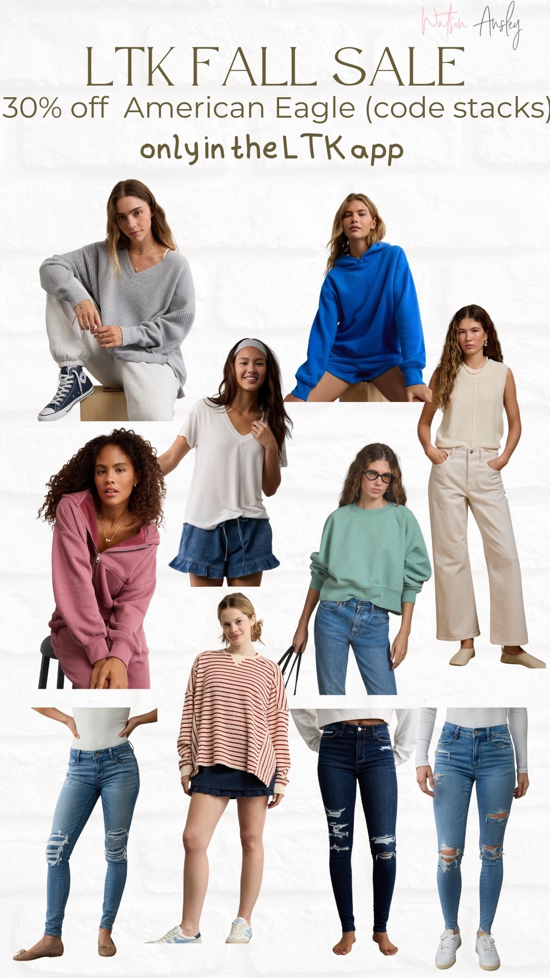 Shop 30% off American Eagle during the LTK Fall sale. Code is stackable too

Click the images to start shopping and copy the promo code here to paste at checkout!

AE | American Eagle | aerie | sweatshirts | jeans | denim | hoodie | comfy | style | fall | cozy | homey | pants | bottoms | tops | seasonal | discounts | sahm style | mom | mama | daily fashion 
 

#LTKSaleAlert #LTKFallSale #LTKSeasonal