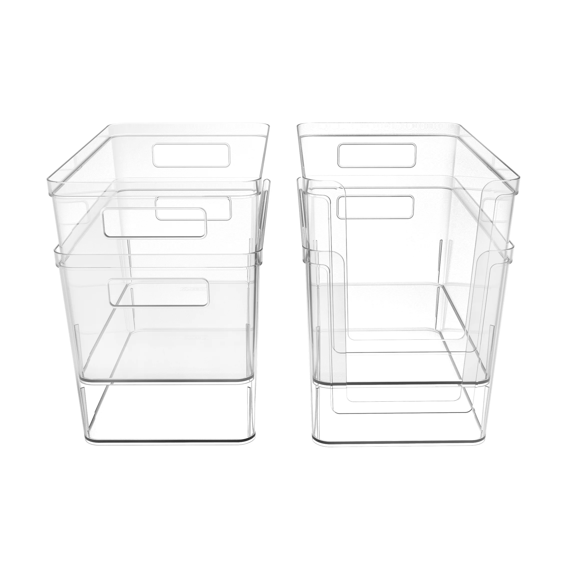 Mainstays 4-Piece Pantry Storage Bin Set, Clear Plastic | Walmart (US)