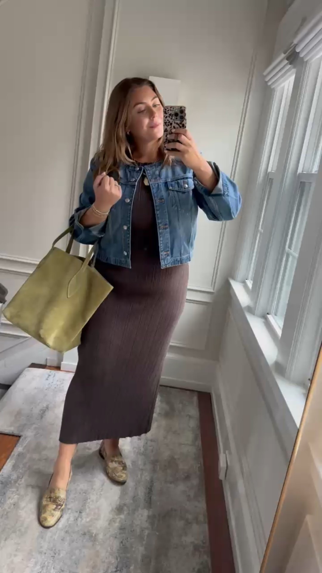 Wearing size XL in dress, XXL in denim jacket. Fall outfit inspo! Use CARALYN20 at Shapermint. 

#LTKStyleTip #LTKPlusSize #LTKSeasonal