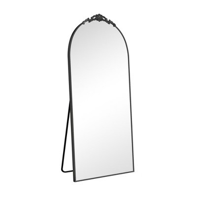 PexFix 31 in. W. x 71 in. H Full Length Arched Free Standing Body Mirror Metal Framed Wall Mirror Large Floor Mirror in Black | Target
