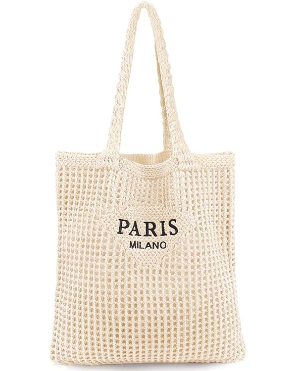 hatisan Crochet Bags for Women Large Tote Bag Aesthetic Handbag Shoulder Bag Hippie Bag Knit Bag | Amazon (US)