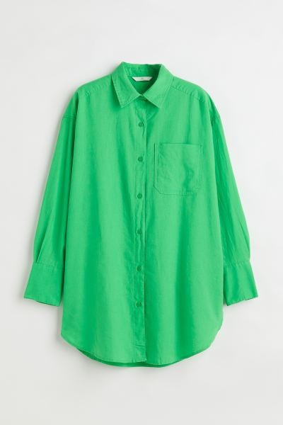 Oversized Linen-blend Shirt | H&M (US + CA)