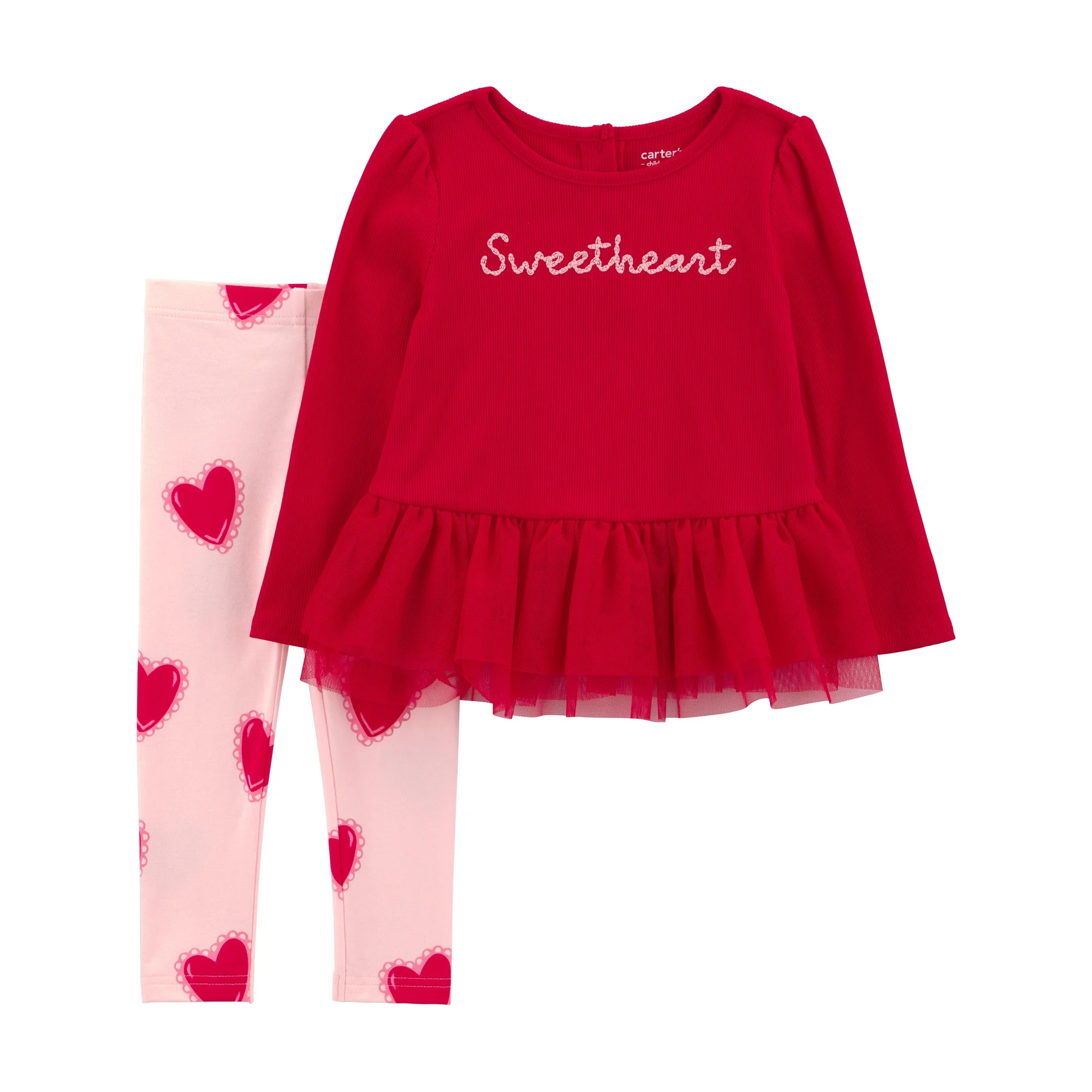 Carter's Child of Mine Baby and Toddler Girl Valentine's Outfit Set, Sizes 12M-5T | Walmart (US)