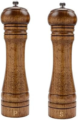 XQXQ Wood Salt and Pepper Mill Set, Pepper Grinders, Salt Shakers with Adjustable Ceramic Rotor- ... | Amazon (US)
