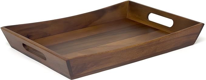 Lipper International 1165 Acacia Curved Serving Tray, 19.88" x 14" x 2.5" | Amazon (US)