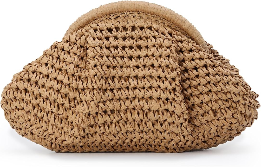 Emprier Dumpling Straw Clutch Purse for Women Cloud Purse Crossbody Shoulder Handbag Summer Beach... | Amazon (US)