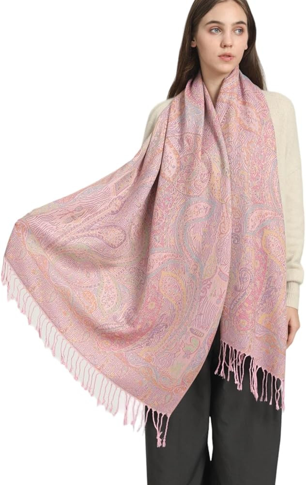 Pashmina Scarf for Women Elegant Wrap Vibrant Colors Chic Paisley Patterns Soft Lightweight Weddi... | Amazon (US)