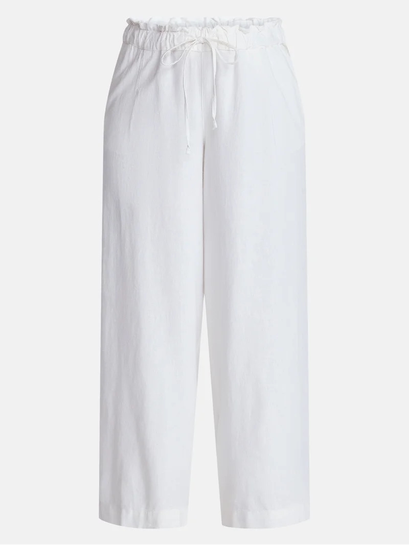 Time and Tru Women's Wide Leg Linen Blend Pants, Sizes XS-4X - Walmart.com | Walmart (US)