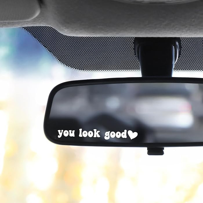 4 x Rearview Mirror Sticker, You Look Good Car Rearview Mirror Decal Positive Affirmation Mirrors... | Amazon (US)