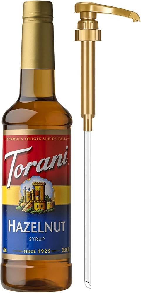 Torani Coffee Syrup, Hazelnut Flavored Syrup for Drinks, Pump Included, 25.4 Fl Oz | Amazon (US)