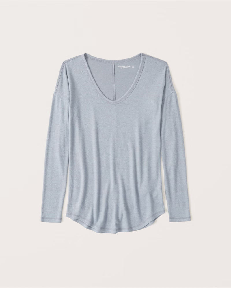 Cozy Long-Sleeve V-Neck Legging Tee | Abercrombie & Fitch (US)