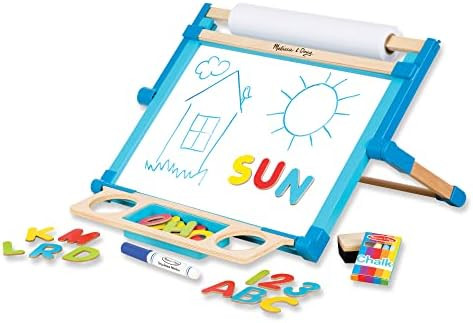 Melissa & Doug Double-Sided Magnetic Tabletop Art Easel - Dry-Erase Board and Chalkboard | Amazon (US)