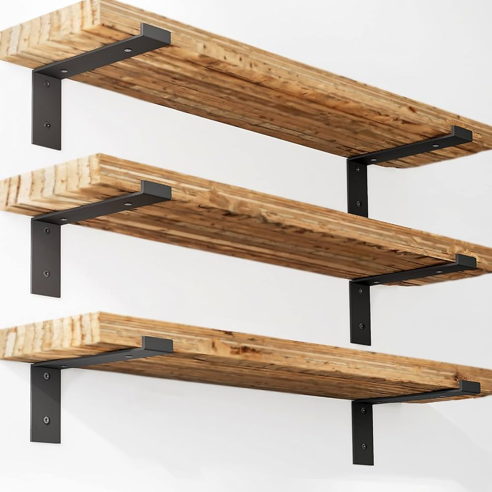 Amazon.com: WEKIS Black Floating Shelf Bracket 12 Inch, 6 Pack Heavy Duty Shelves Brackets Hardwa... | Amazon (US)