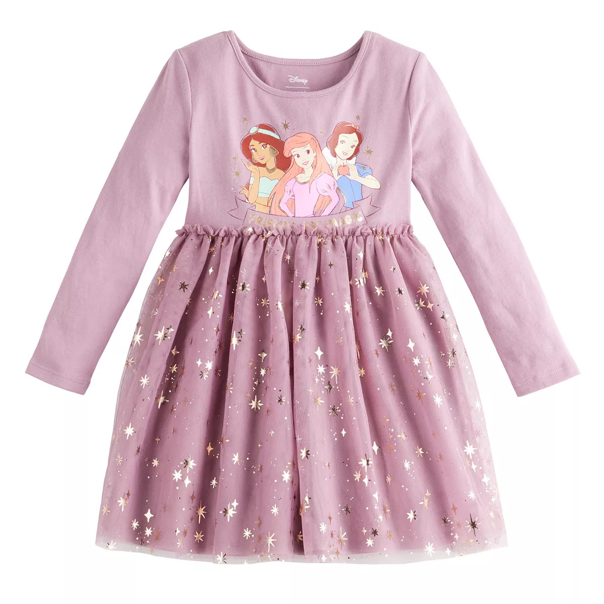 Disney Princess Jasmine, Ariel, & Snow White Girls 4-12 Long Sleeve Tutu Dress by Jumping Beans® | Kohl's