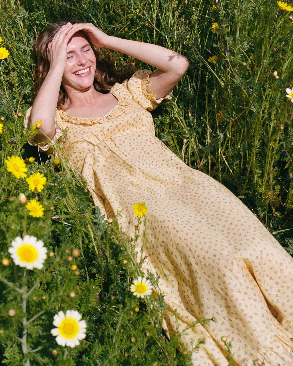 The Meadow Dress | Golden Pollinator Garden Silk-Cotton | Christy Dawn