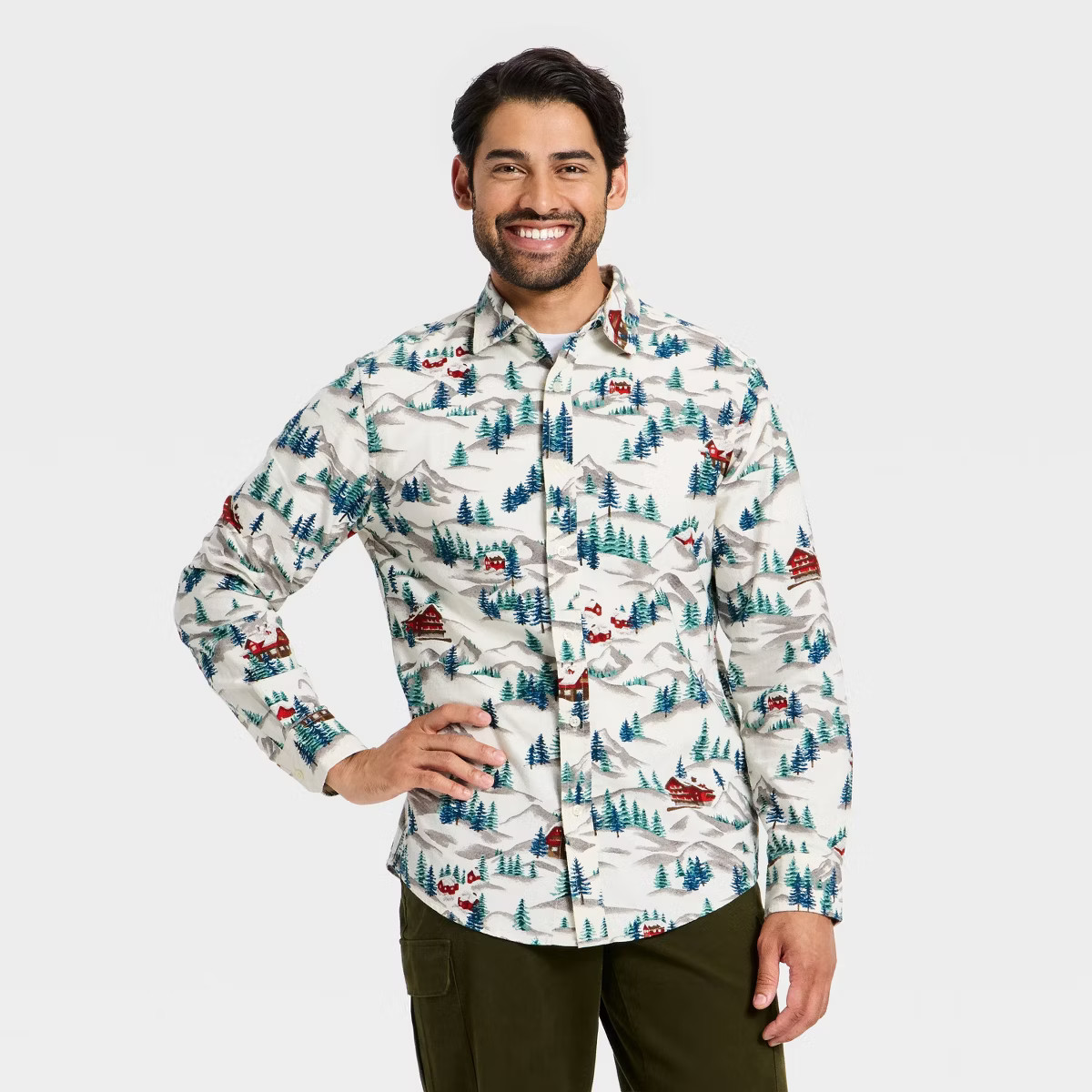 Men's Plaid Holiday Shirt - Goodfellow & Co™ White | Target