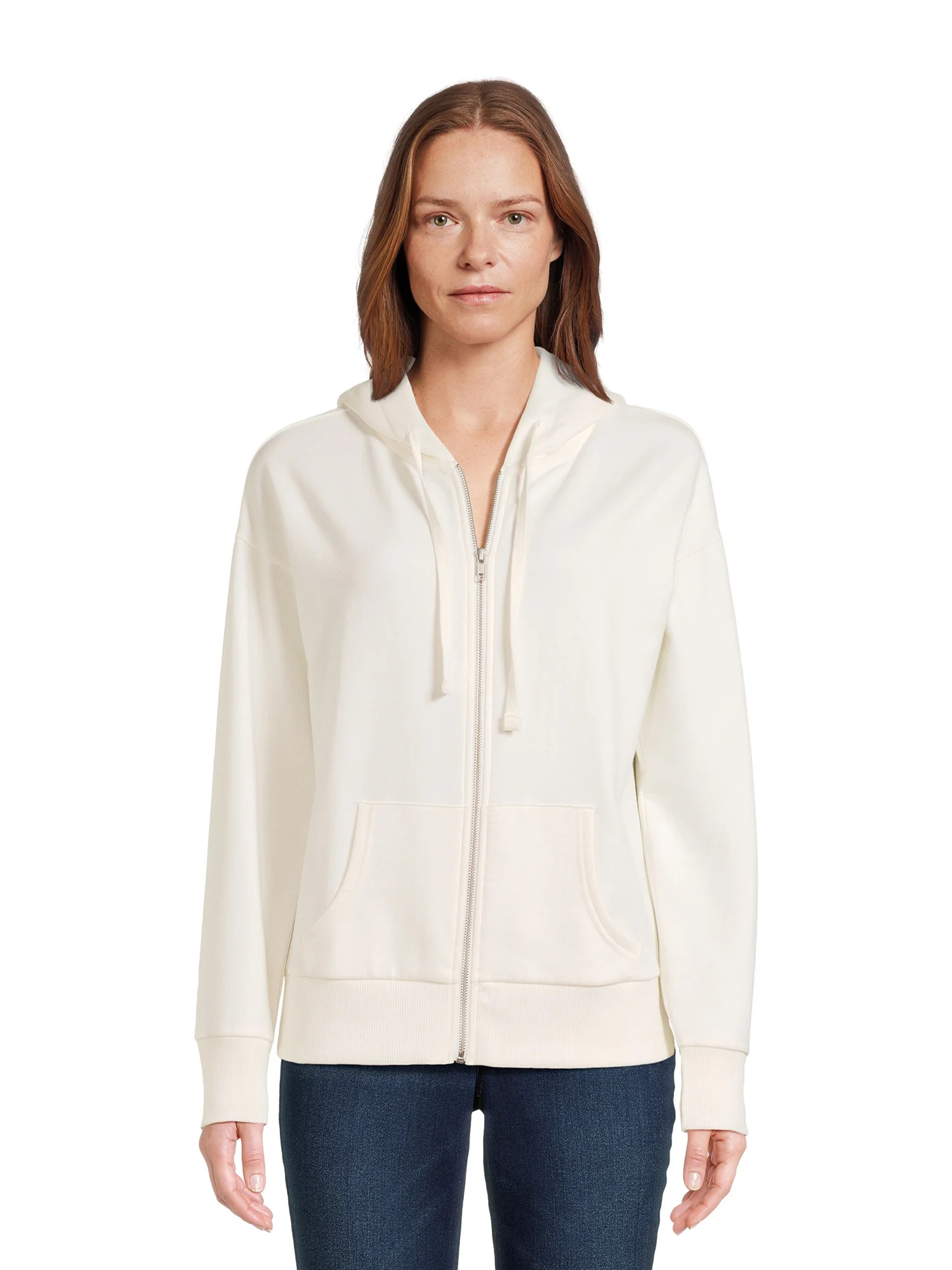Time and Tru Women's Zip Up Hoodie with Pockets, Sizes XS-XXXL - Walmart.com | Walmart (US)