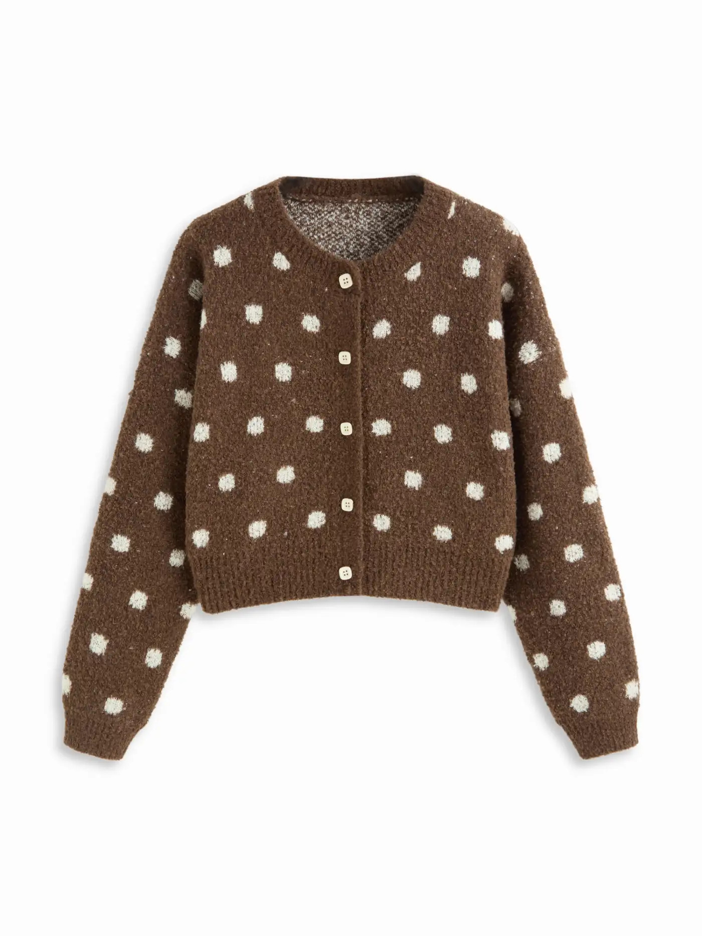 Cárdigan de otoño San Valentín Tejido de punto Cárdigan de punto con cuello redondo y botones... | Cider