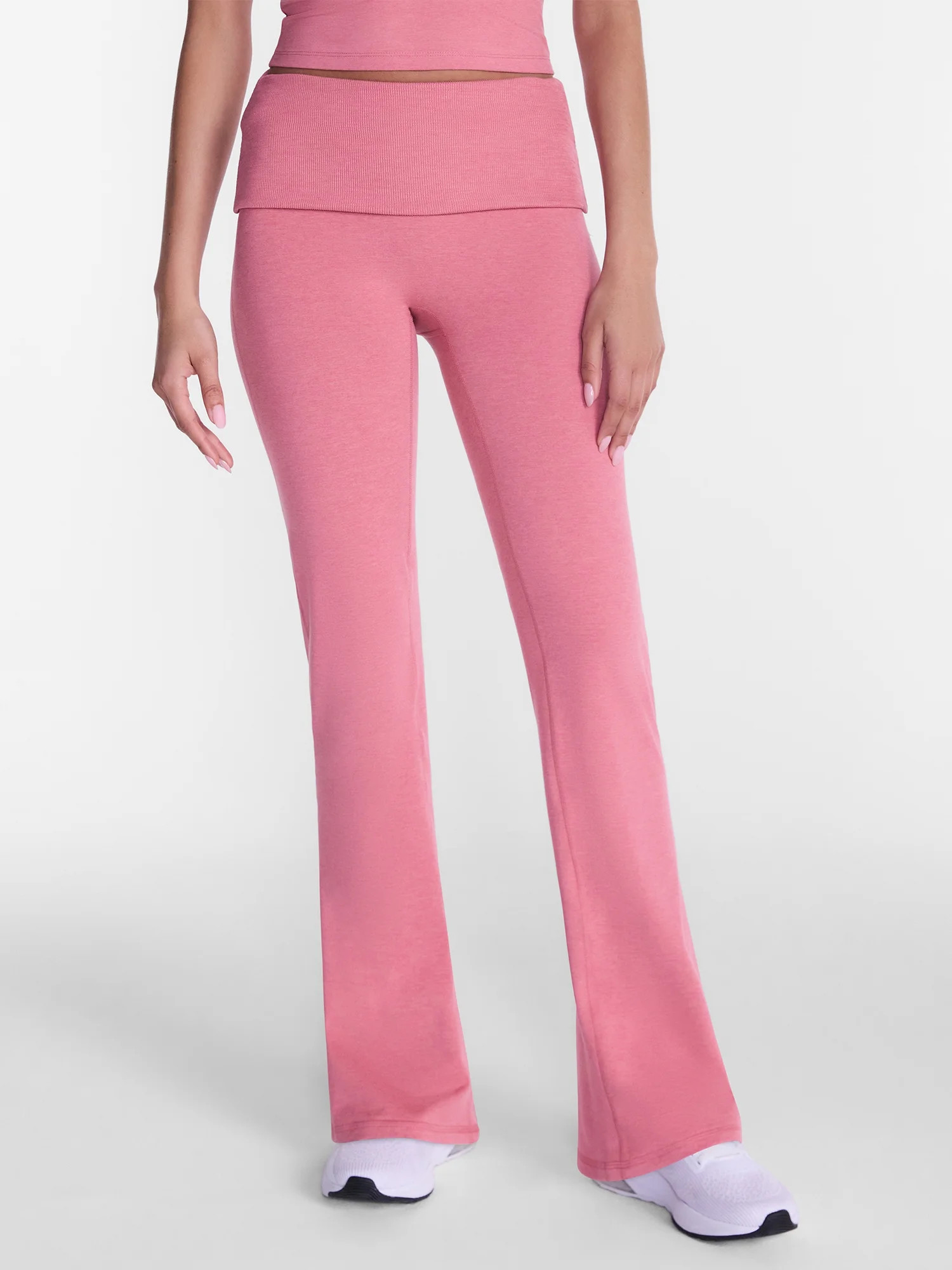 Athletic Works Women's ButterCore Flare Leggings with Fold Over Waist, 31" Inseam, Sizes XS-XXL | Walmart (US)