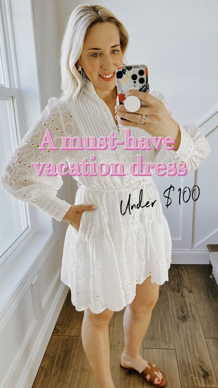 Vacation Dress for under $100

Amazon find
Amazon white eyelet dress

Dress - in my true size M
Has separate knit dress as lining, has pockets, beautiful details

Bamboo bag
Hermes inspired sandals



#LTKtravel #LTKSeasonal #LTKover40