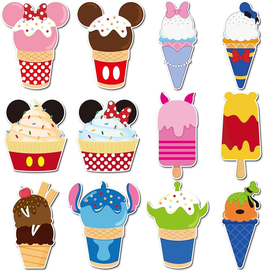 12Pcs Summer Ice Cream Mouse Cruise Door Magnets Cute Style Ice Cream Cruises Entrance Decals Dec... | Amazon (US)