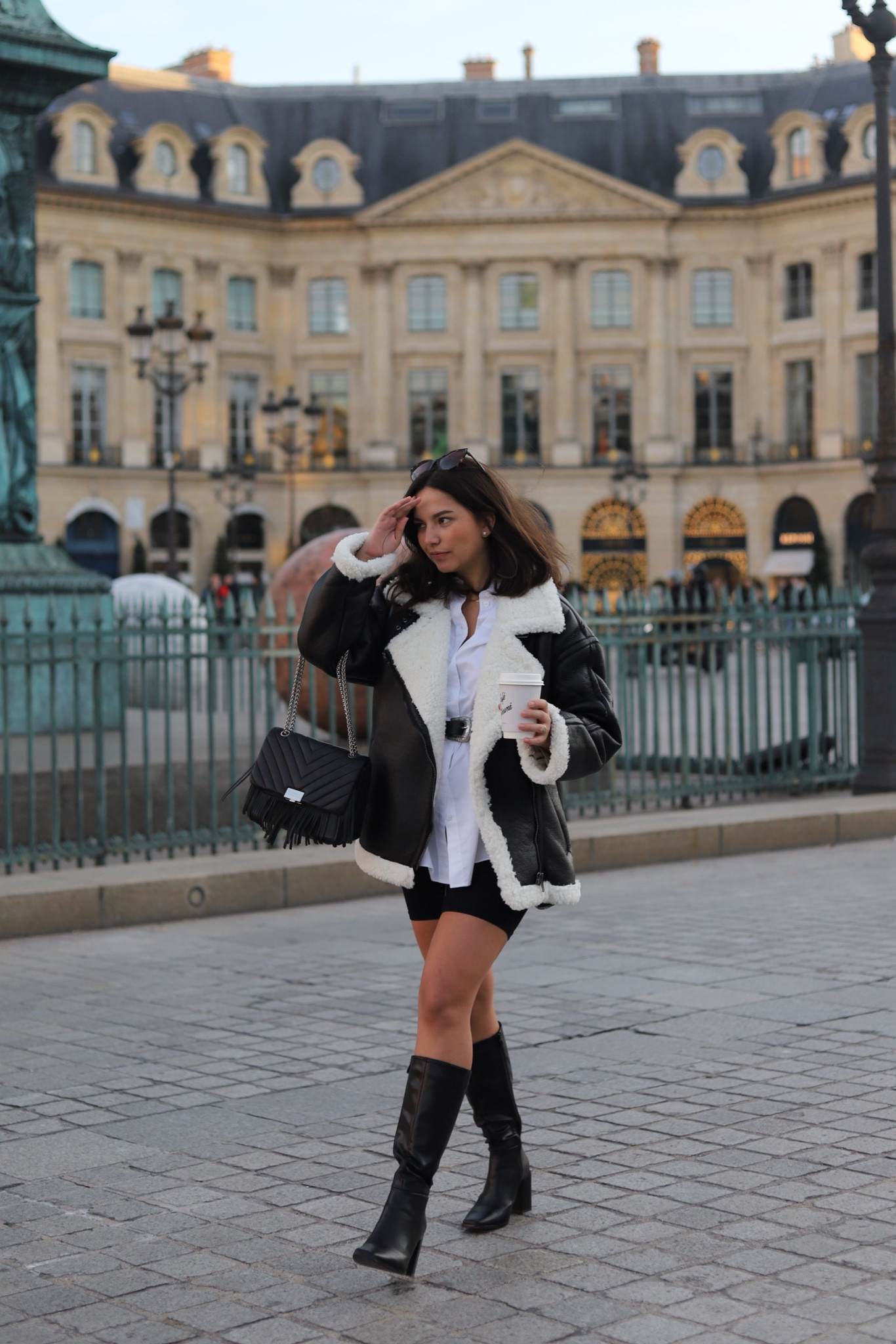 Chic outfit, fall outfit, black outfit, Nakd coat, cozy coat, aviator jacket, parisian outfit, parisian vibe, parisian inspo, white shirt outfit, feminine outfit

#LTKSeasonal #LTKFind #LTKunder50