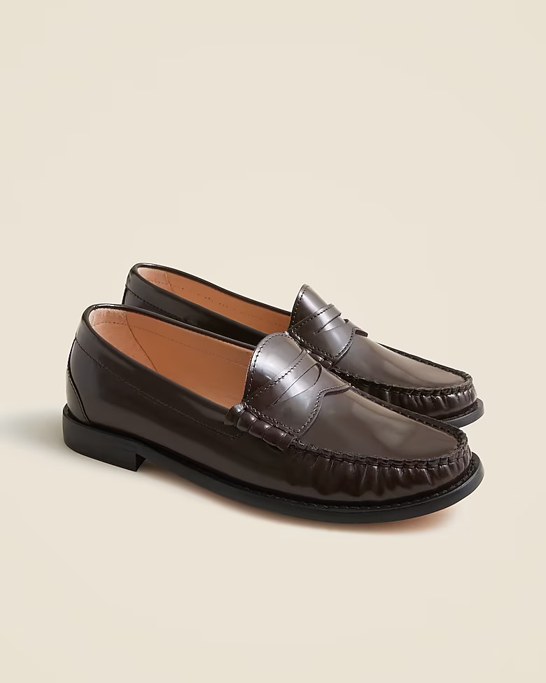 New Winona penny loafers in Italian spazzolato leather | J. Crew US
