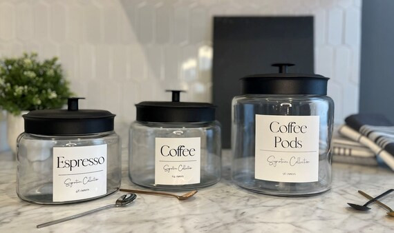 Signature Coffee Collection  Montana Glass Coffee Jars With | Etsy | Etsy (US)