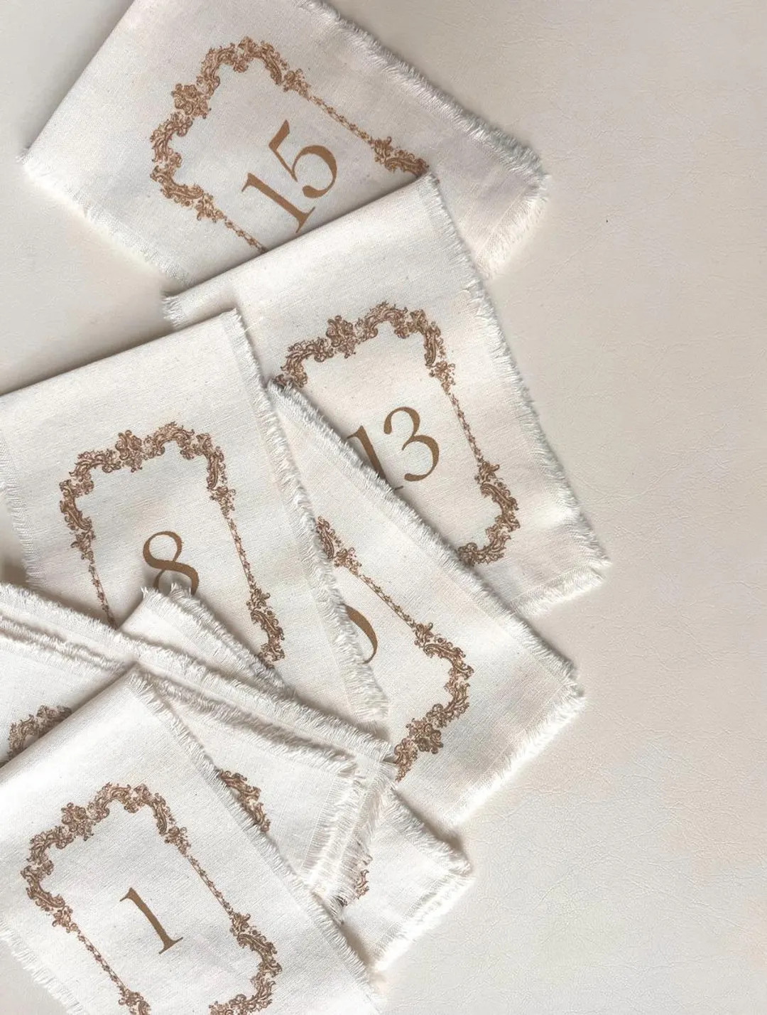 Fabric Wedding Table Numbers With Frayed Edges - Etsy | Etsy (US)
