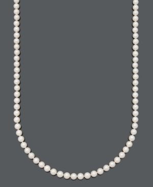 Belle de Mer Pearl Necklace, 24" 14k Gold A+ Cultured Freshwater Pearl Strand (7-1/2-8mm) | Macys (US)