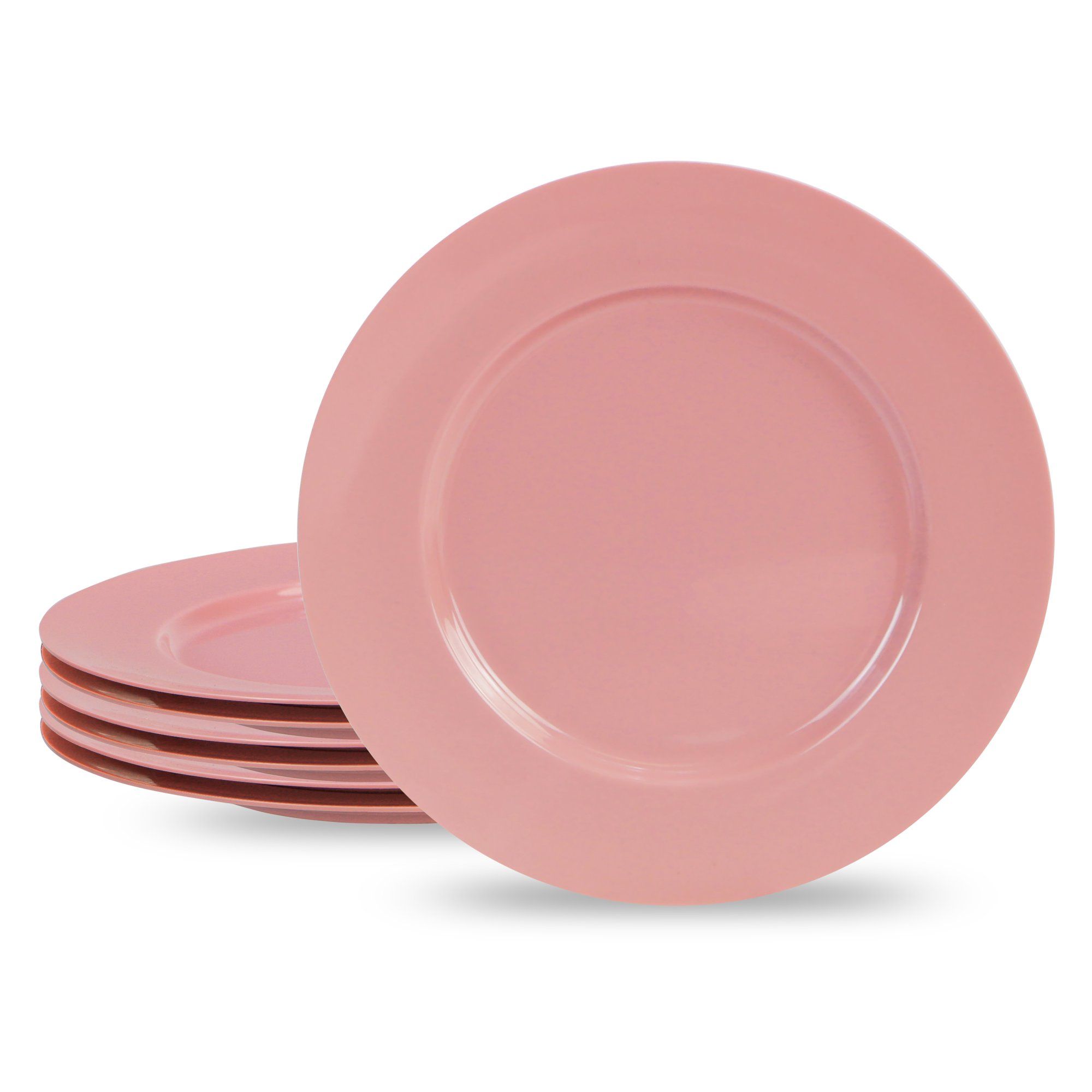 Calypso Basics, 6pc Melamine Dinner Plate Set, Pink | Walmart (US)