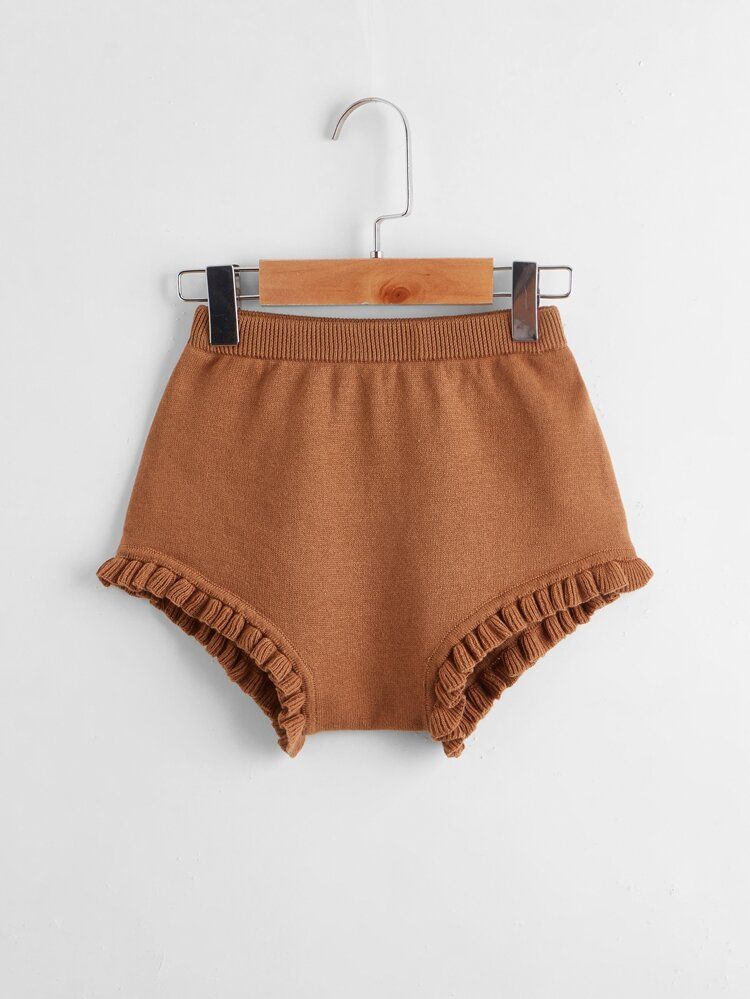 Baby Frill Trim Knit Shorts | SHEIN
